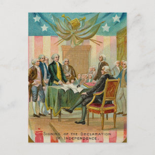 Vintage Unterzeichnung der Unabhängigkeitserklärun Postkarte