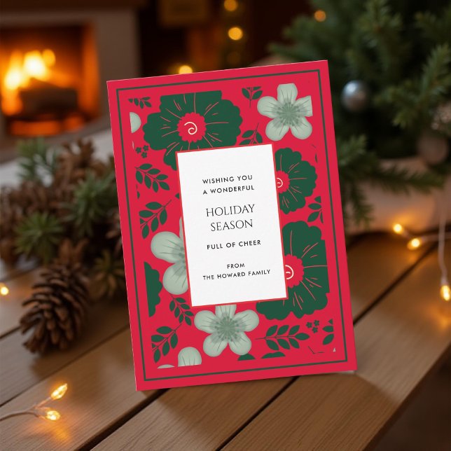 Vintage Urlaubskarte  Wasser Rote Grüne Blüte (Von Creator hochgeladen)