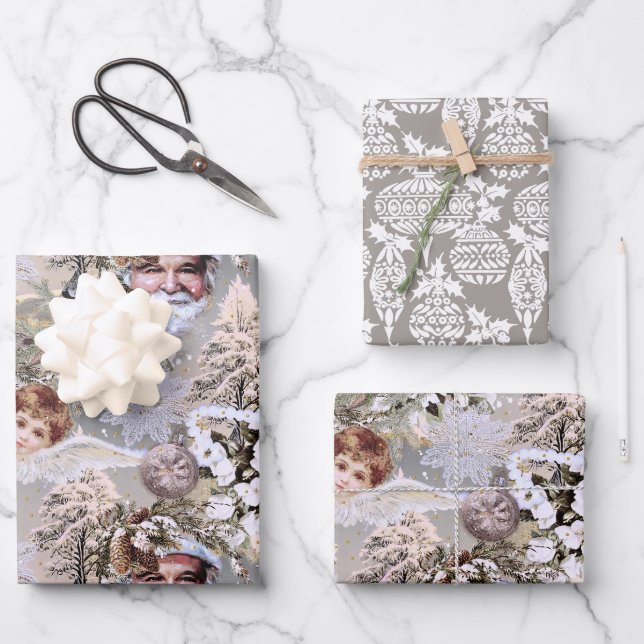 Vintage Urlaubsträume Geschenkpapier Set (Vorderseite)