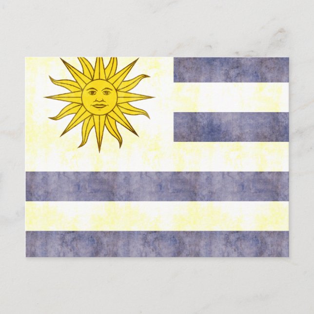Vintage Uruguay-Flagge Postkarte (Vorderseite)