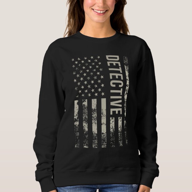 Vintage US American Flag Detective Sweatshirt (Vorderseite)