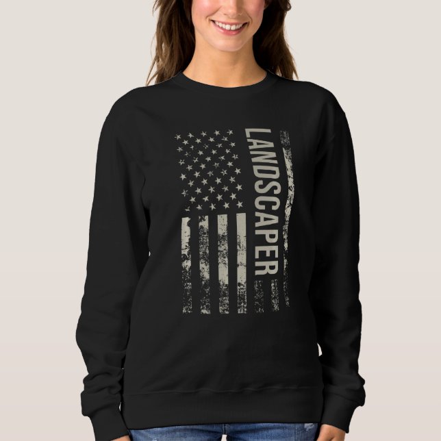 Vintage US American Flag Landscaper Premium Sweatshirt (Vorderseite)