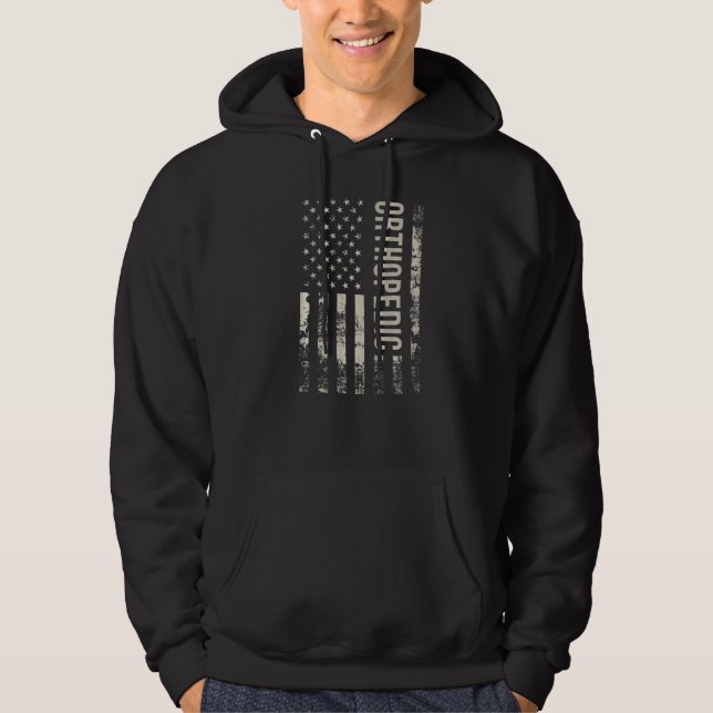 Vintage US American Flag Orthopedic Premium Hoodie (Vorderseite)