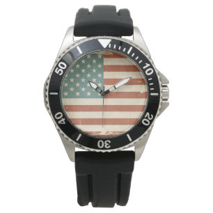 Vintage US-amerikanische Flag-Beobachtung Armbanduhr