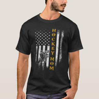Vintage US-amerikanische Flag Proud Hockey Mama Si T-Shirt