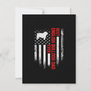 Vintage US-amerikanische Flagge Best English Bulld Dankeskarte