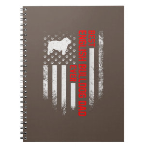Vintage US-amerikanische Flagge Best English Bulld Notizblock