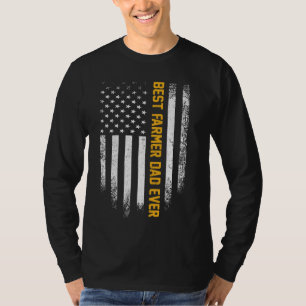 Vintage US-amerikanische Flagge Bester Bauer Vater T-Shirt