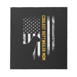 Vintage US-amerikanische Flagge Coole Rottweiler-M Notizblock