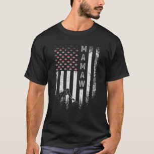 Vintage US-amerikanische Flagge Curling Mamaw Curl T-Shirt