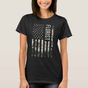 Vintage-US-amerikanische-Flagge-Florist T-Shirt