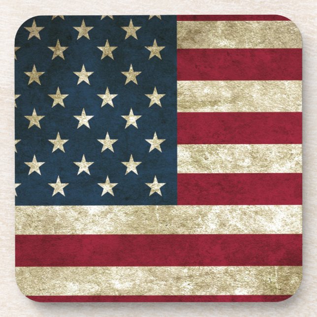 Vintage US-amerikanische Flagge Getränkeuntersetzer (Vorderseite)