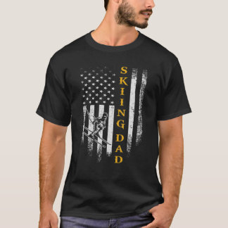 Vintage US-amerikanische Flagge Proud Ski Vater Sk T-Shirt