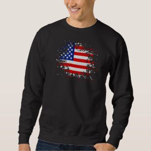Vintage US-amerikanische Flagge Stilftiger Splash Sweatshirt