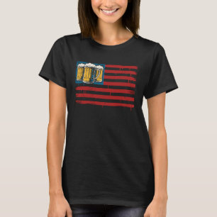 Vintage US-Fahne Patriotic American Drink Beer T-Shirt