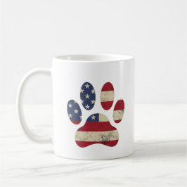 Vintage US-Flagge 4. Juli Paw Dog Lover Kaffeetasse