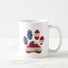 Vintage US-Flagge 4. Juli Paw Dog Lover Kaffeetasse