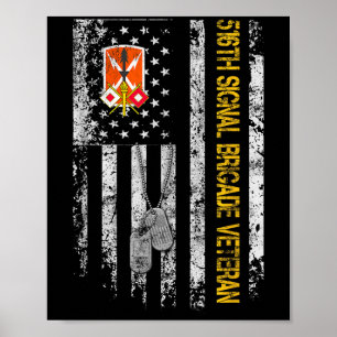 Vintage US-Flagge 516. Signal Brigade Military Vet Poster