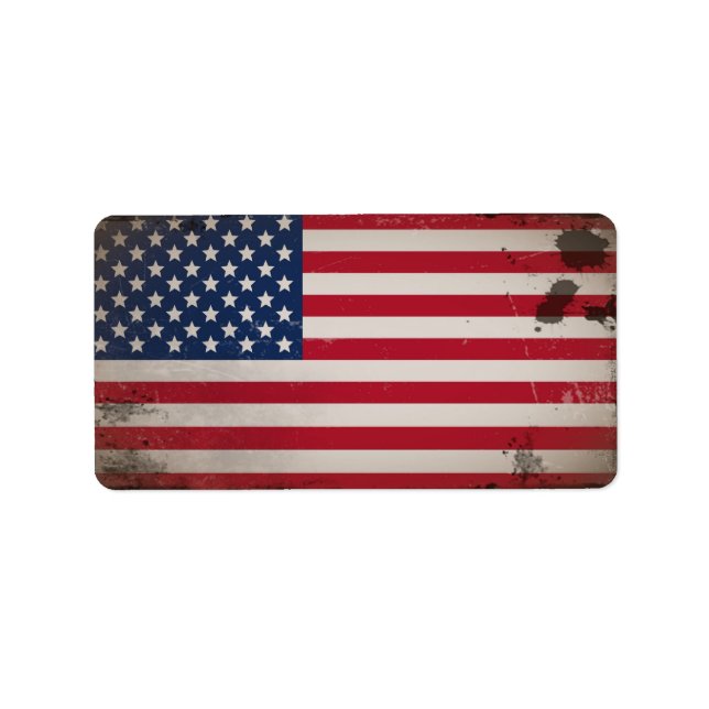 Vintage US-Flagge Adressaufkleber (Vorne)