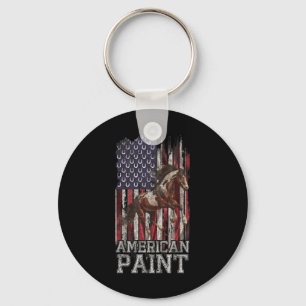 Vintage US-Flagge American Paint Horse Lover2 Schlüsselanhänger