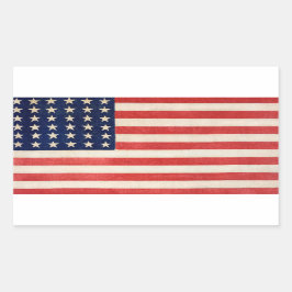 Vintage US Flagge - amerikanische Flagge Rechteckiger Aufkleber
