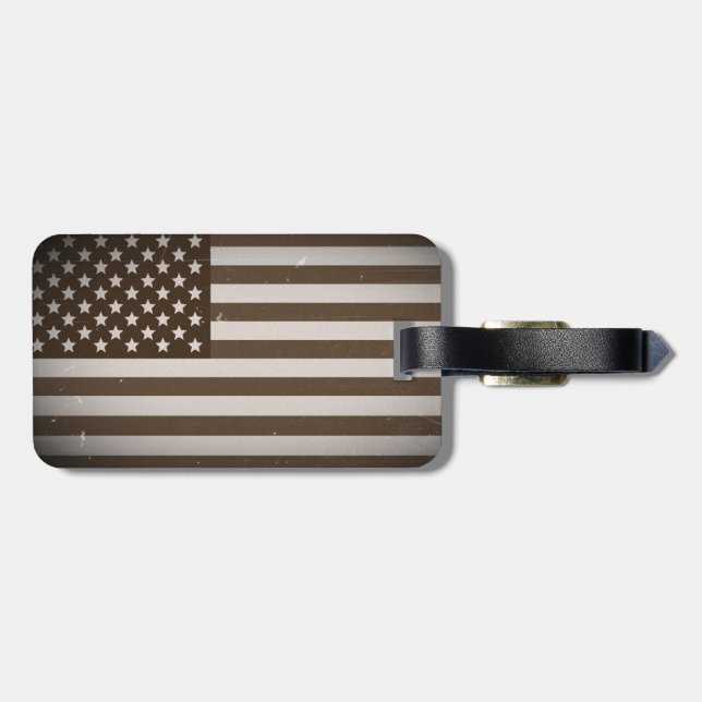 Vintage US-Flagge Gepäckanhänger (Rückseite horizontal)