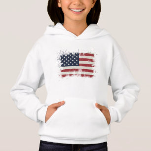 Vintage US-Flagge gestört 4. Juli Patriotic Hoodie