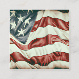Vintage US-Flagge Grafik Quadratische Visitenkarte