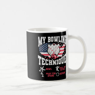 Vintage US-Flagge mein Bowling Technik Bowler Us F Kaffeetasse