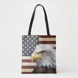 Vintage US-Flagge mit amerikanischem Adler Tasche