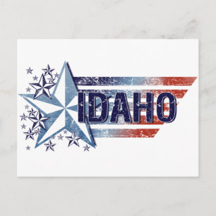 Vintage US-Flagge mit Star - Idaho Postkarte