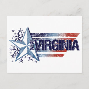 Vintage US-Flagge mit Star - West Virginia Postkarte