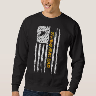 Vintage US-Flagge Proud Schwimmen Vater Schwimmbad Sweatshirt