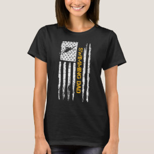 Vintage US-Flagge Proud Schwimmen Vater Schwimmbad T-Shirt