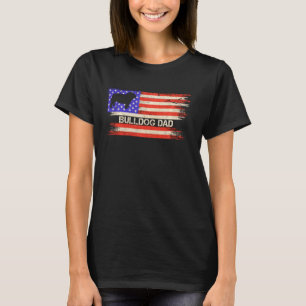 Vintage US-Flagge stolz Englisch Bulldog Hund Vate T-Shirt