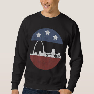 Vintage US-Flagge von St. Louis City Skyline Sweatshirt