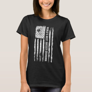 Vintage US-Flagge Weltbestes Fußball-Oma Silho T-Shirt