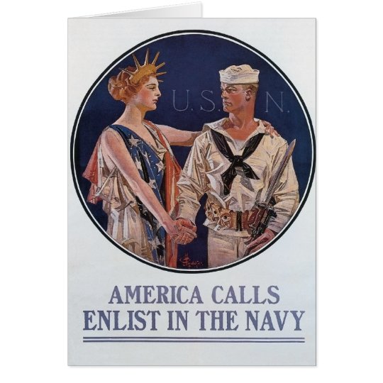 Vintage US-Marine-Amerika-Anrufe, die Plakat Karte
