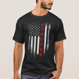 Vintage US Soccer American Flag Patriotic Cool T-Shirt