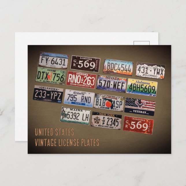 Vintage US-Teller Postkarte (Vorne/Hinten)