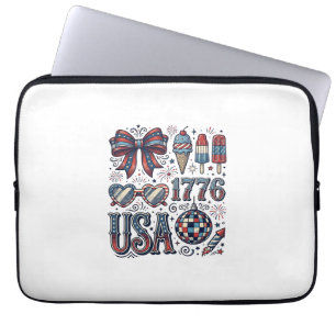 Vintage USA 1776 Patriotisches Sommer-Shirt Design Laptopschutzhülle