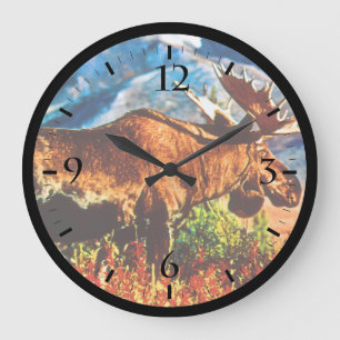 Vintage USA Alaska-Bulle Große Wanduhr