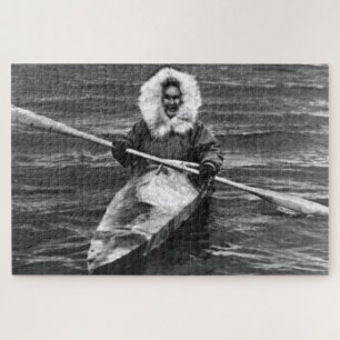 Vintage USA Alaska eskimo und sein Kajak