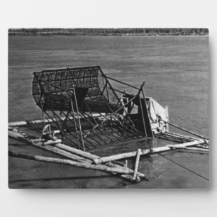 Vintage USA Alaska Yukon Fischfalle 1970 Fotoplatte