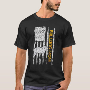 Vintage-USA-Amerikanische-Flagge-Englische-Bulldog T-Shirt