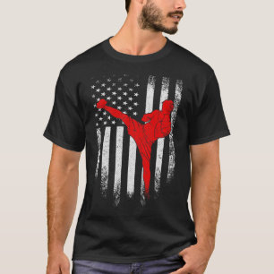 Vintage-USA-Amerikanische-Flagge-MMA-Kickboxen-Käm T-Shirt