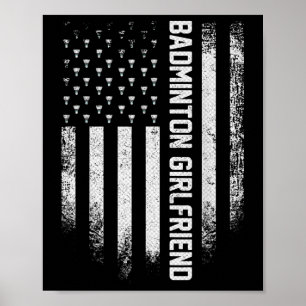 Vintage-USA-Amerikanische-Flagge-Stolze-Federball- Poster