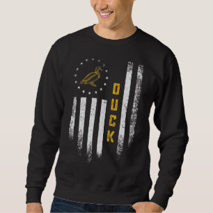 Vintage Usa Flag Duck Funny Farmer Fowl Ducks Far Sweatshirt
