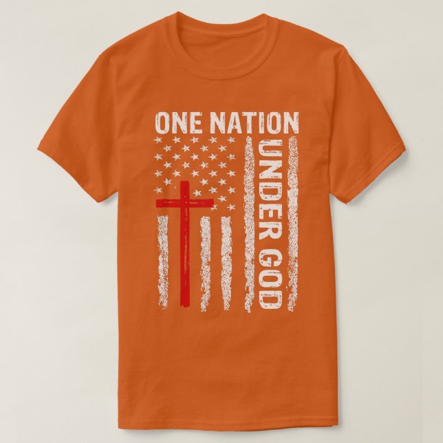 Vintage USA-Flagge Christlich Glaubensfreiheit T-Shirt (Design vorne)