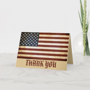 Vintage USA-Flagge Frohen Veteranentag Dankeskarte
